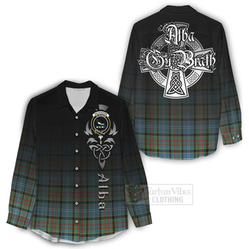 Walkinshaw Tartan Women's Casual Shirt Featuring Alba Gu Brath Family Crest Celtic Inspired