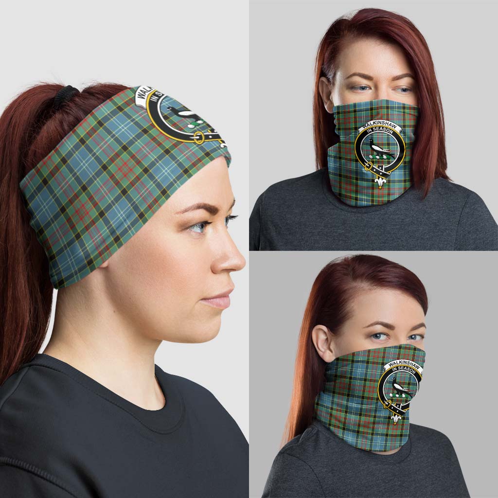 Walkinshaw Tartan Neck Gaiters, Tartan Bandanas, Tartan Head Band with Family Crest