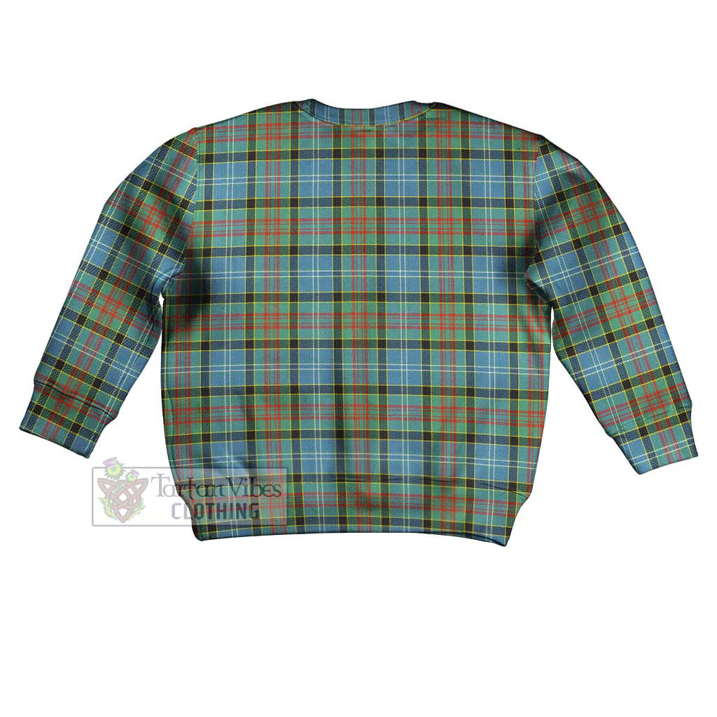 Walkinshaw Tartan Kid Ugly Sweater with Family Crest - Tartan Vibes Clothing