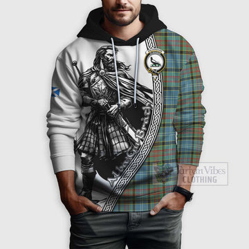 Walkinshaw Tartan Clan Crest Hoodie with Highlander Warrior Celtic Style