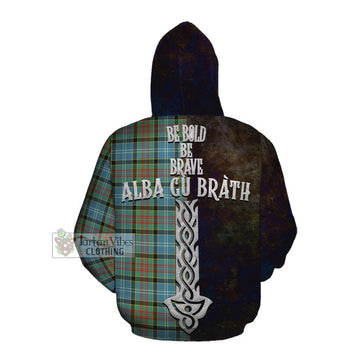 Walkinshaw Tartan Family Crest Cotton Hoodie Alba Gu Brath Be Brave Lion Ancient Style Pullover Hoodie - Tartan Vibes Clothing