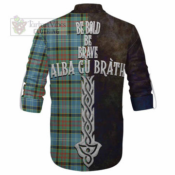 Walkinshaw Tartan Family Crest Ghillie Kilt Shirt Alba Gu Brath Be Brave Lion Ancient Style - Tartan Vibes Clothing