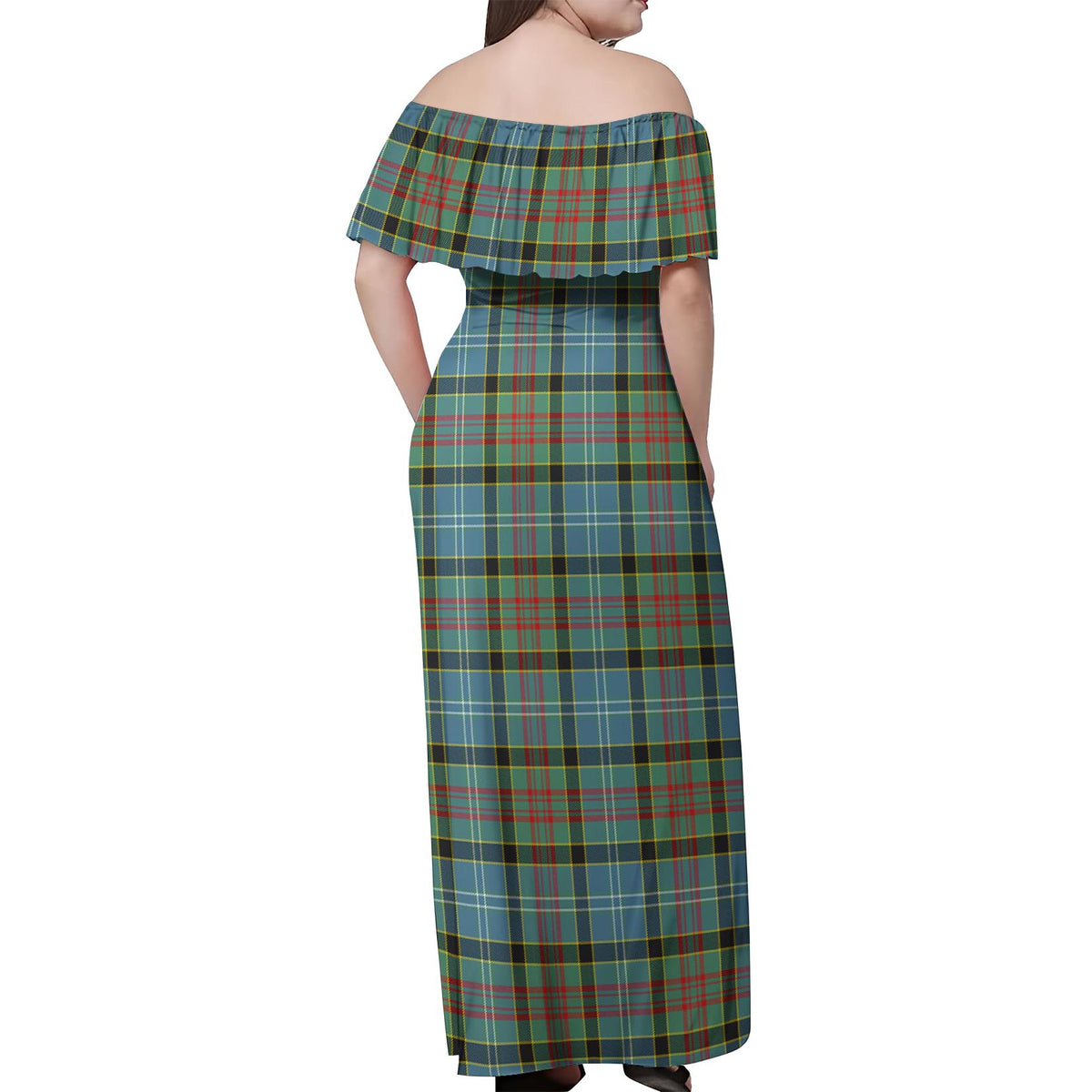 Walkinshaw Tartan Off Shoulder Long Dress - Tartan Vibes Clothing
