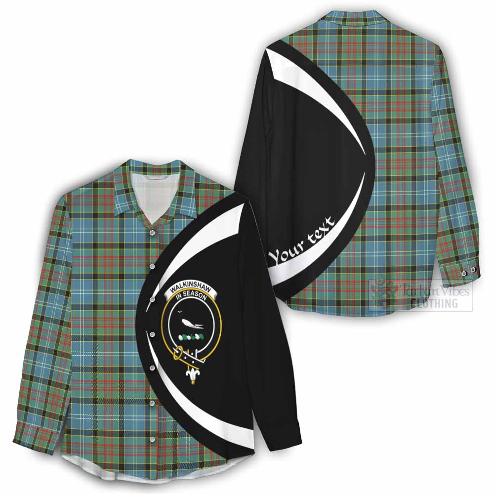 Tartan Vibes Clothing Walkinshaw Tartan Women's Casual Shirt with Family Crest Circle Style