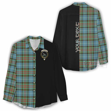 Walkinshaw Tartan Women's Casual Shirt with Family Crest and Half Of Me Style