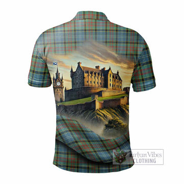 Walkinshaw Tartan Family Crest Polo Shirt with Scottish Ancient Castle Style - Tartan Vibes Clothing