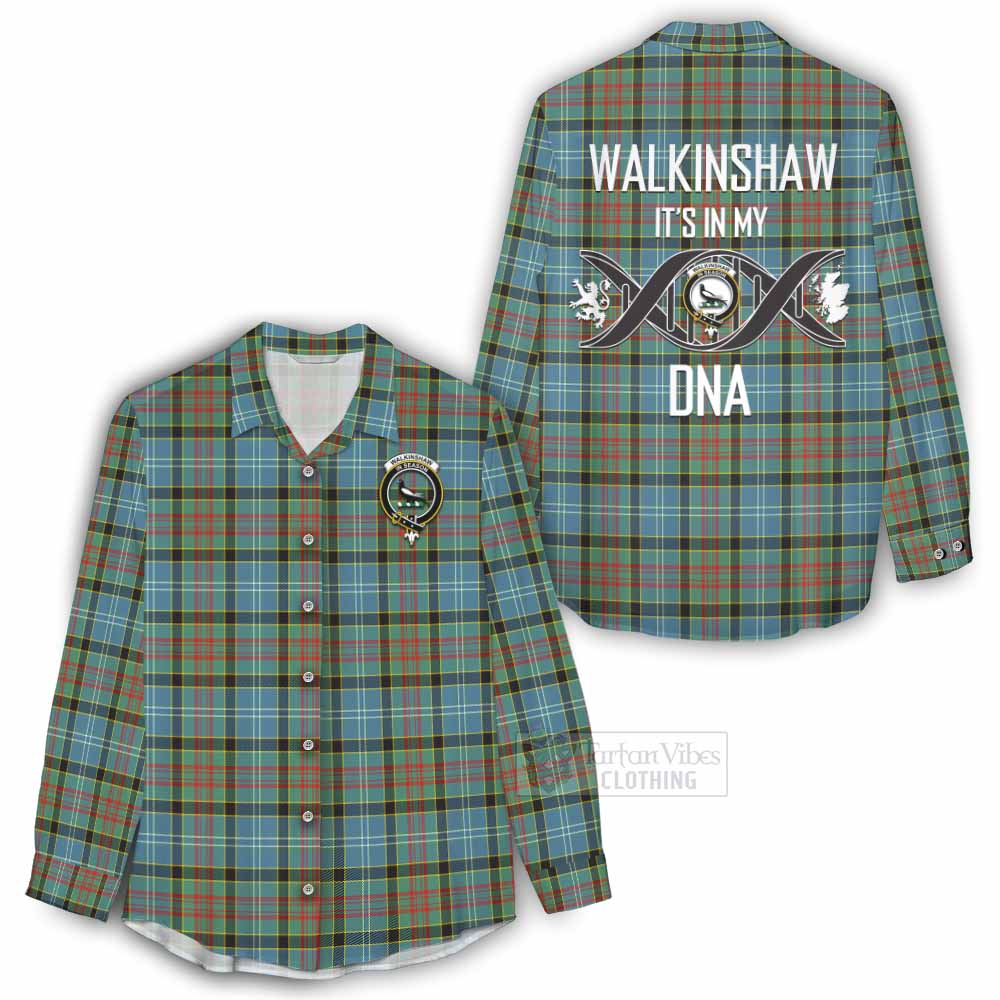 Tartan Vibes Clothing Walkinshaw Tartan Women's Casual Shirt with Family Crest DNA In Me Style