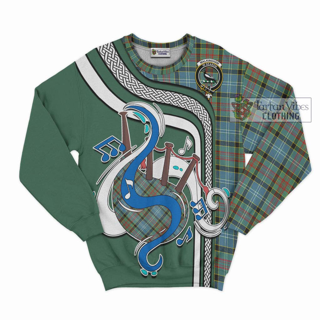 Tartan Vibes Clothing Walkinshaw Tartan Sweatshirt with Epic Bagpipe Style