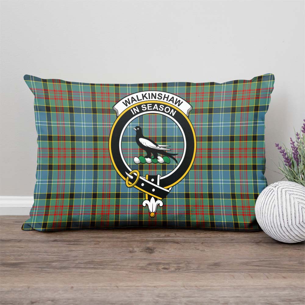 Walkinshaw Tartan Pillow Cover with Family Crest Rectangle Pillow Cover - Tartanvibesclothing