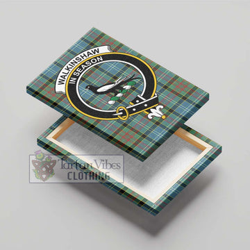 Walkinshaw Tartan Canvas Print Wall Art with Family Crest