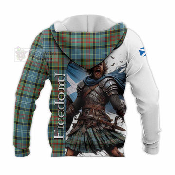 Walkinshaw Crest Tartan Knitted Hoodie Inspired by the Freedom of Scottish Warrior