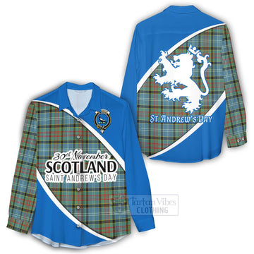 Walkinshaw Family Crest Tartan Women's Casual Shirt Celebrate Saint Andrew's Day in Style