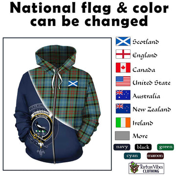 Walkinshaw Tartan Hoodie with Personalised National Flag and Family Crest Half Style