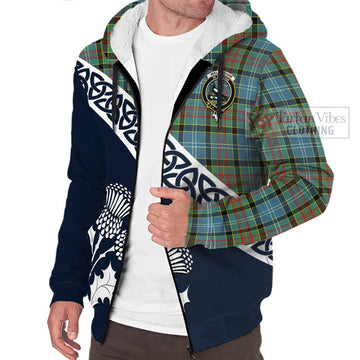 Walkinshaw Tartan Sherpa Hoodie Featuring Thistle and Scotland Map