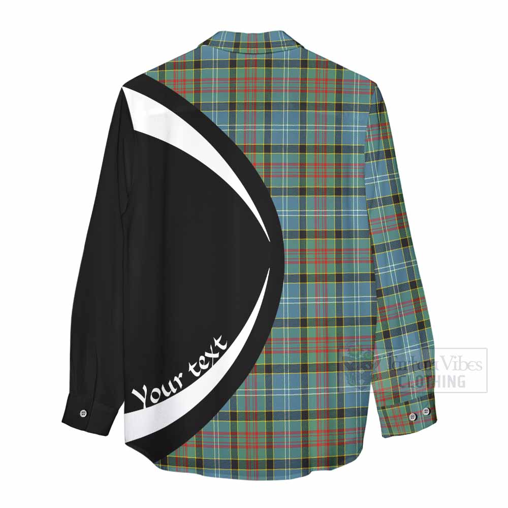 Tartan Vibes Clothing Walkinshaw Tartan Women's Casual Shirt with Family Crest Circle Style