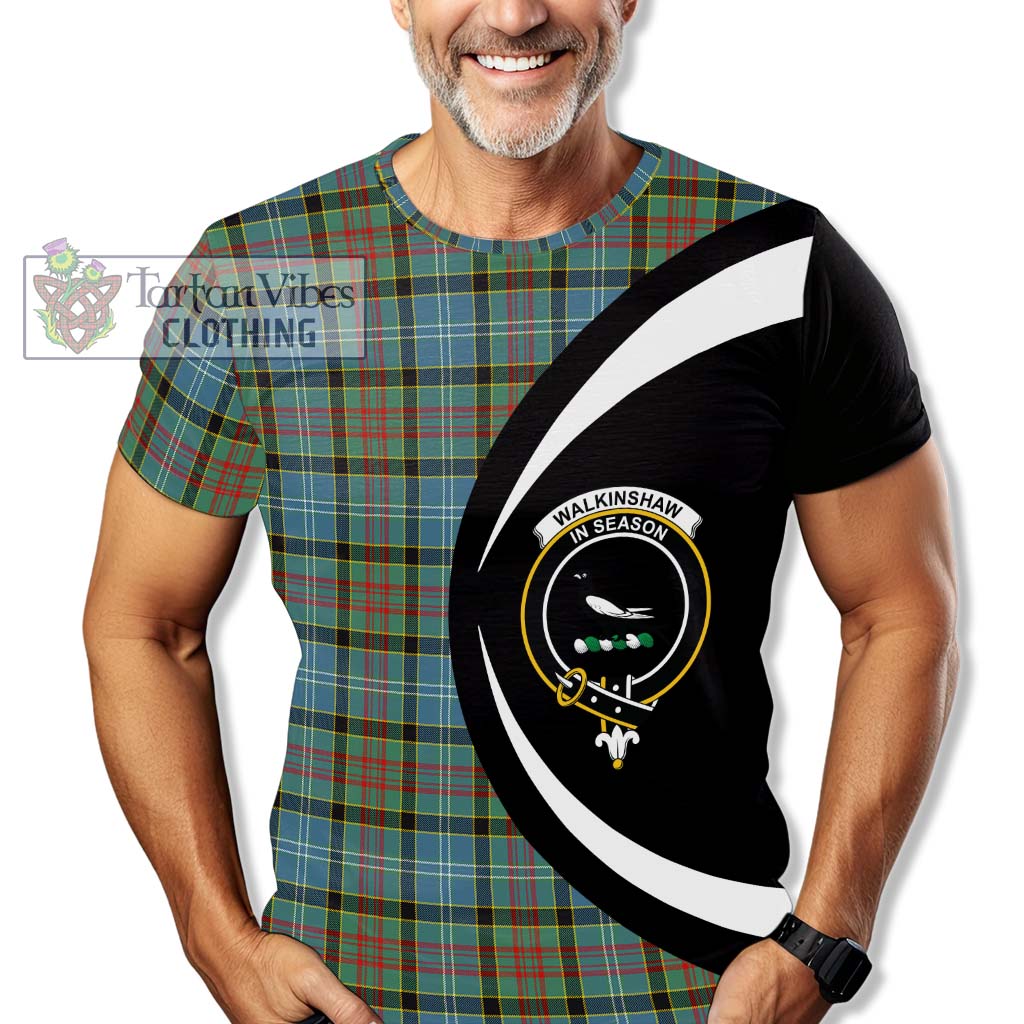 Tartan Vibes Clothing Walkinshaw Tartan T-Shirt with Family Crest Circle Style