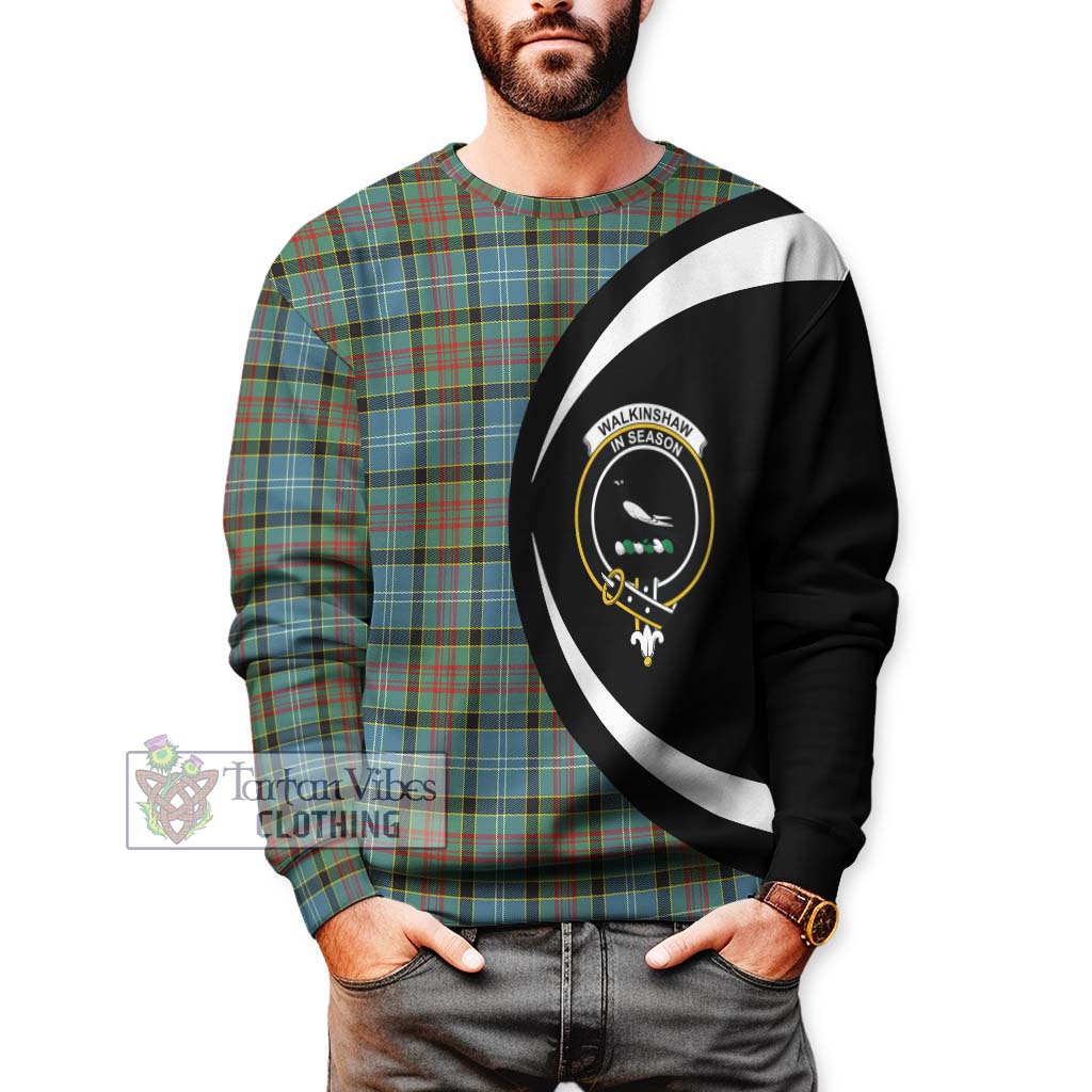 Tartan Vibes Clothing Walkinshaw Tartan Sweatshirt with Family Crest Circle Style