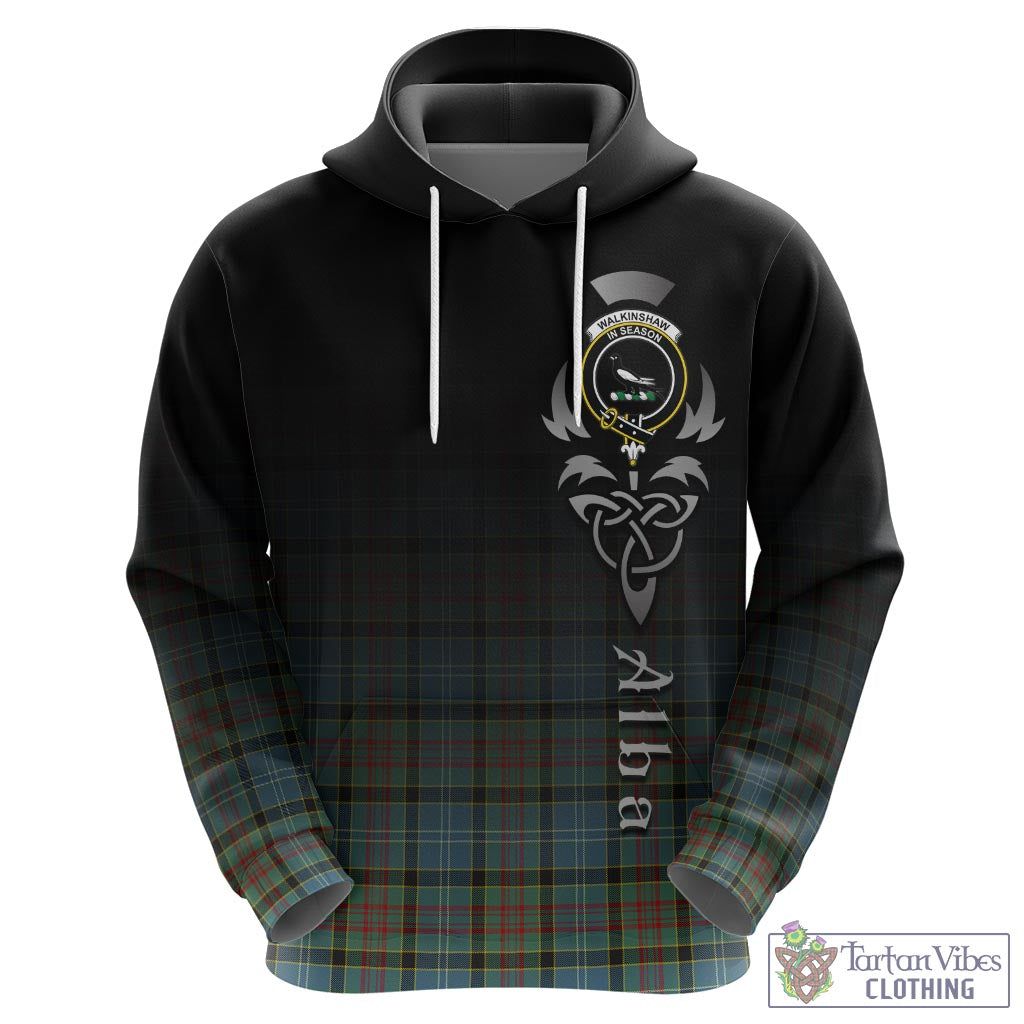 Tartan Vibes Clothing Walkinshaw Tartan Hoodie Featuring Alba Gu Brath Family Crest Celtic Inspired