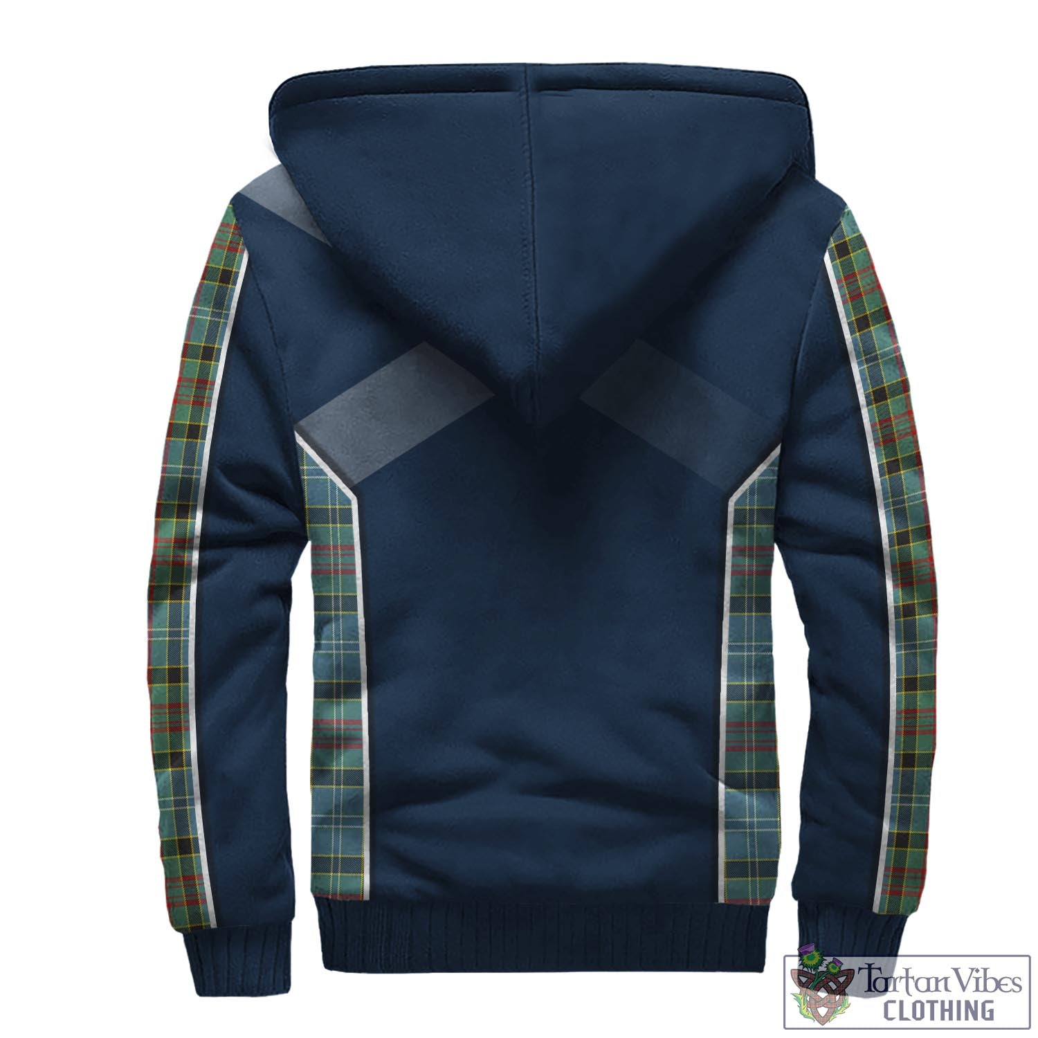 Tartan Vibes Clothing Walkinshaw Tartan Sherpa Hoodie with Family Crest and Scottish Thistle Vibes Sport Style
