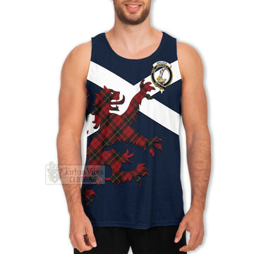 Wallace Tartan Lion Rampant Men's Tank Top Proudly Display Your Heritage with Alba Gu Brath and Clan Name Men - Tartan Vibes Clothing