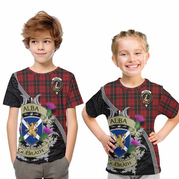 Wallace Tartan Family Crest Kid T-Shirt Lion Rampant Royal Thistle Shield Celtic Inspired