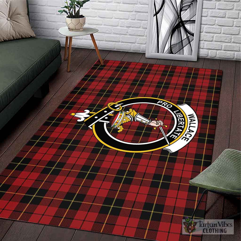 Tartan Vibes Clothing Wallace Tartan Area Rug with Family Crest