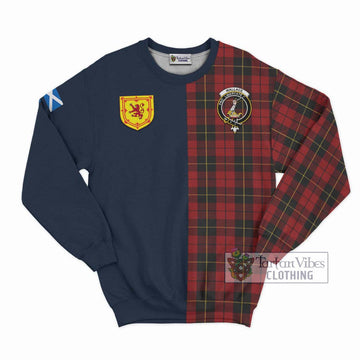 Wallace Tartan Sweatshirt Alba with Scottish Lion Royal Arm Half Style