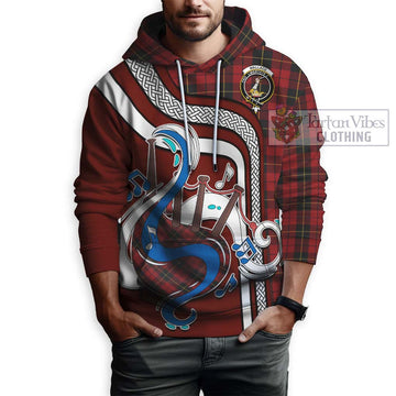 Wallace Tartan Hoodie with Epic Bagpipe Style