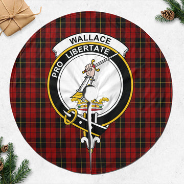 Wallace Tartan Christmas Tree Skirt with Family Crest