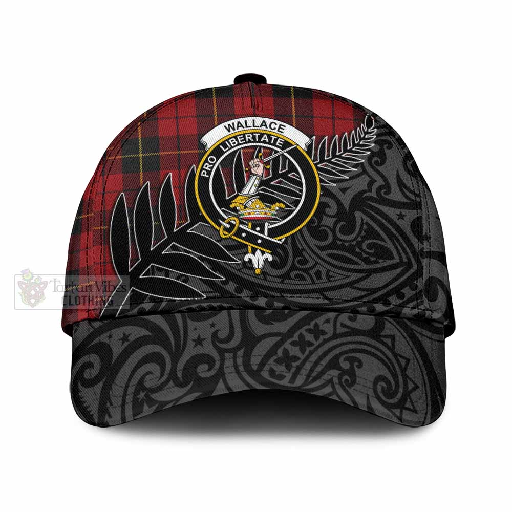 Tartan Vibes Clothing Wallace Tartan Classic Cap with New Zealand Silver Fern Half Style