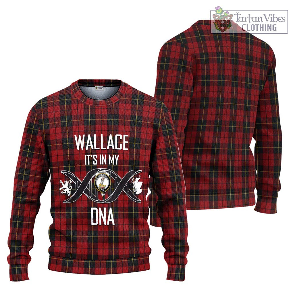 Wallace Tartan Knitted Sweater with Family Crest DNA In Me Style Unisex - Tartanvibesclothing Shop