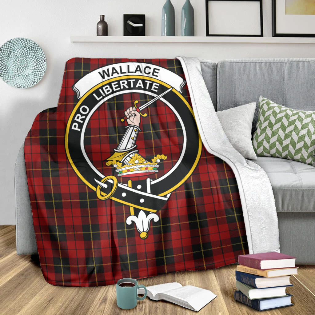 wallace-tartab-blanket-with-family-crest