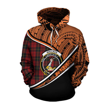 Wallace Crest Tartan Cotton Hoodie with Polynesian Vibes Style - Orange Version