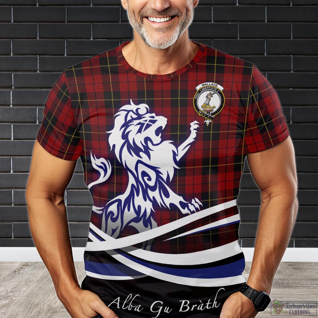Wallace Tartan T-Shirt with Alba Gu Brath Regal Lion Emblem Kid's Shirt - Tartan Vibes Clothing