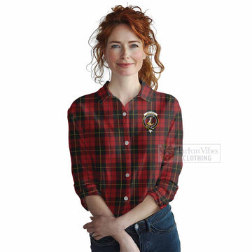 Wallace Tartan Women's Casual Shirt with Family Crest DNA In Me Style