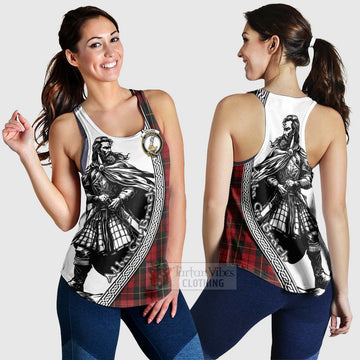 Wallace Tartan Clan Crest Women's Racerback Tanks with Highlander Warrior Celtic Style