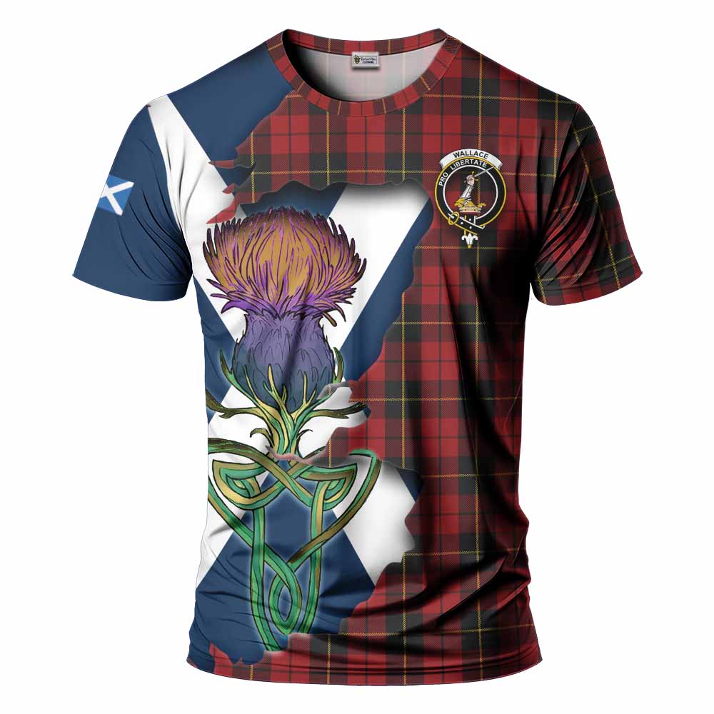 Wallace Tartan Family Crest T-Shirt Scottish Thistle Celtic Inspired Kid's Shirt - Tartan Vibes Clothing