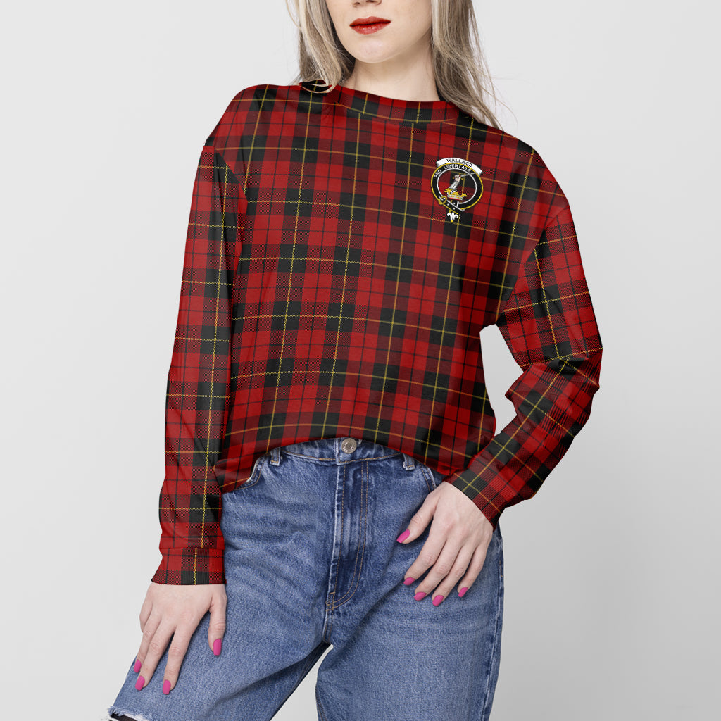 Wallace Tartan Sweatshirt with Family Crest - Tartan Vibes Clothing