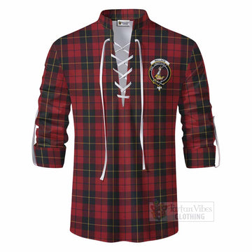 Wallace Tartan Ghillie Kilt Shirt with Family Crest DNA In Me Style