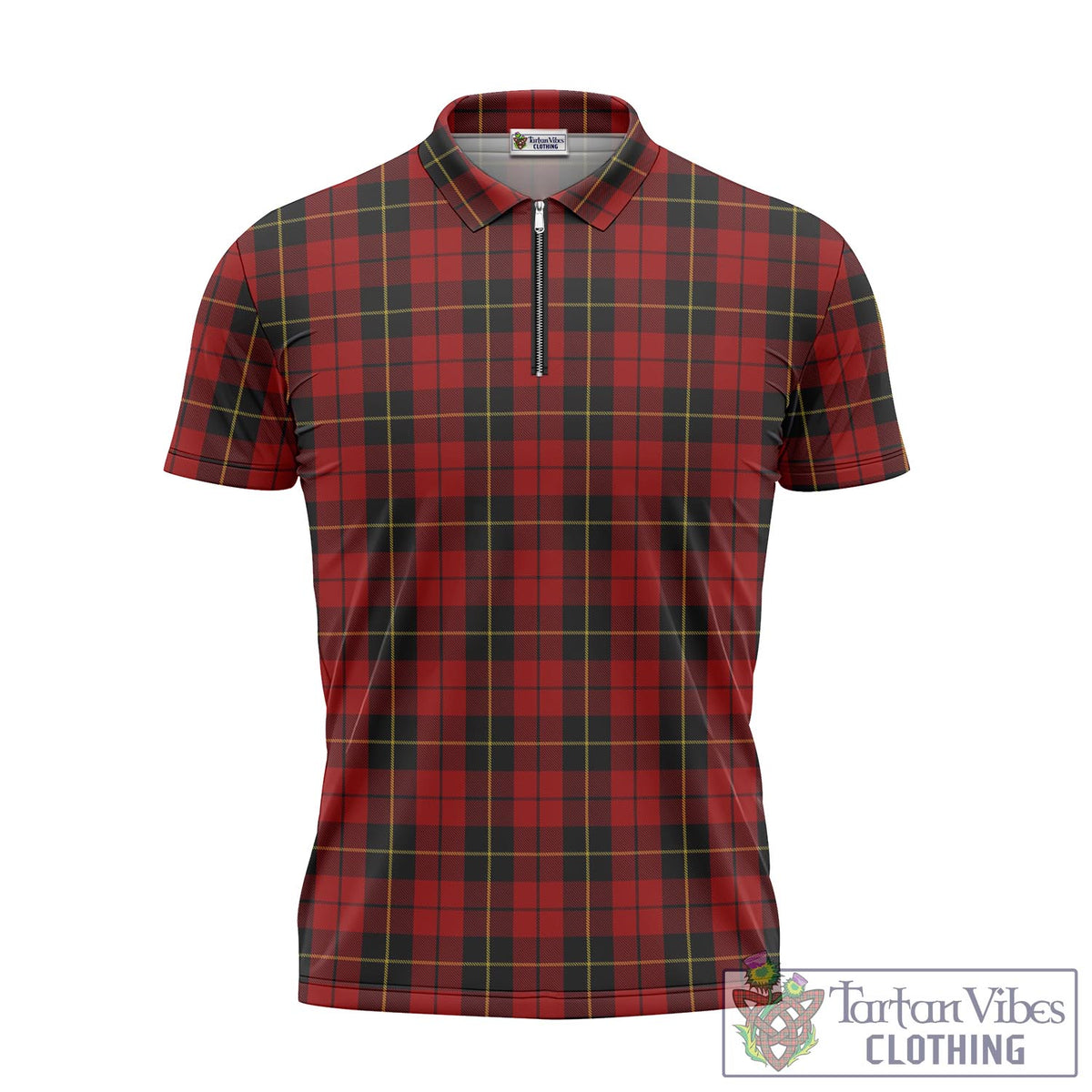 Wallace Tartan Zipper Polo Shirt - Tartan Vibes Clothing