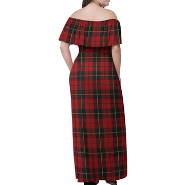 Wallace Tartan Off Shoulder Long Dress