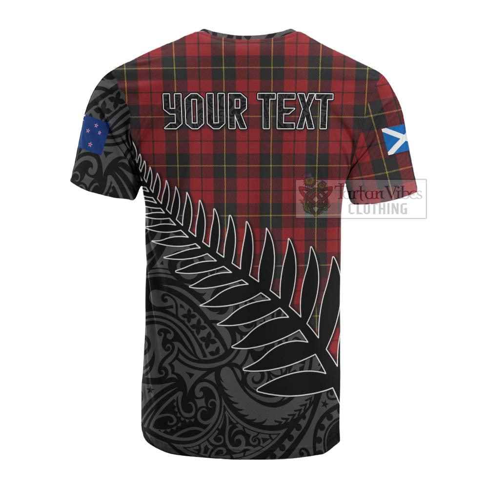 Tartan Vibes Clothing Wallace Crest Tartan Cotton T-shirt with New Zealand Silver Fern Half Style