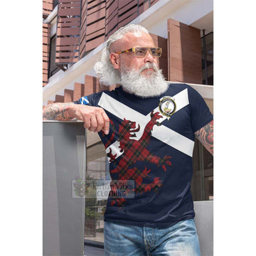 Wallace Tartan Lion Rampant Cotton T-shirt Proudly Display Your Heritage with Alba Gu Brath and Clan Name Men's Shirt - Tartan Vibes Clothing