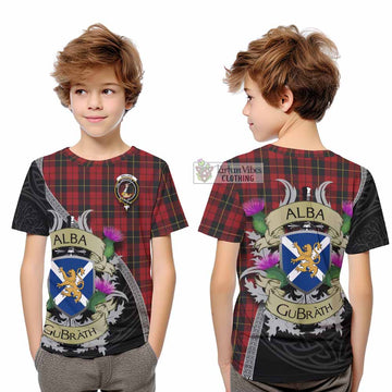 Wallace Tartan Family Crest Kid T-Shirt Lion Rampant Royal Thistle Shield Celtic Inspired