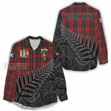 Wallace Crest Tartan Women's Casual Shirt with New Zealand Silver Fern Half Style