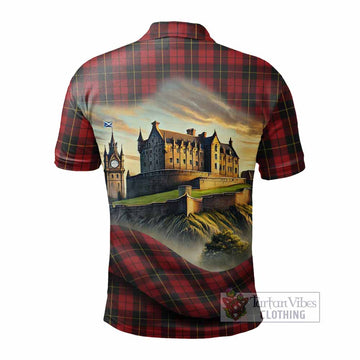 Wallace Tartan Family Crest Polo Shirt with Scottish Ancient Castle Style - Tartan Vibes Clothing
