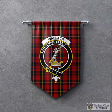 Wallace Tartan Gonfalon, Tartan Banner with Family Crest