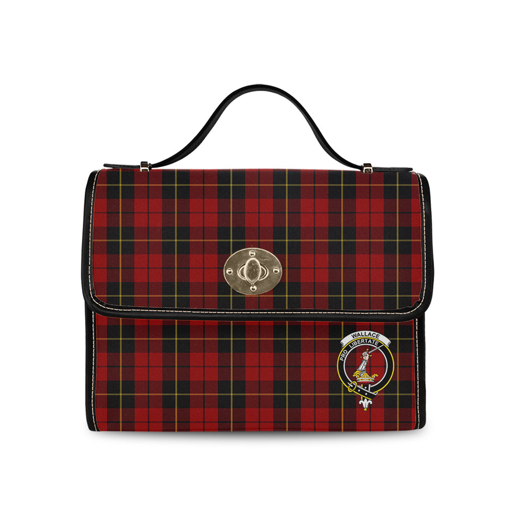 wallace-tartan-leather-strap-waterproof-canvas-bag-with-family-crest