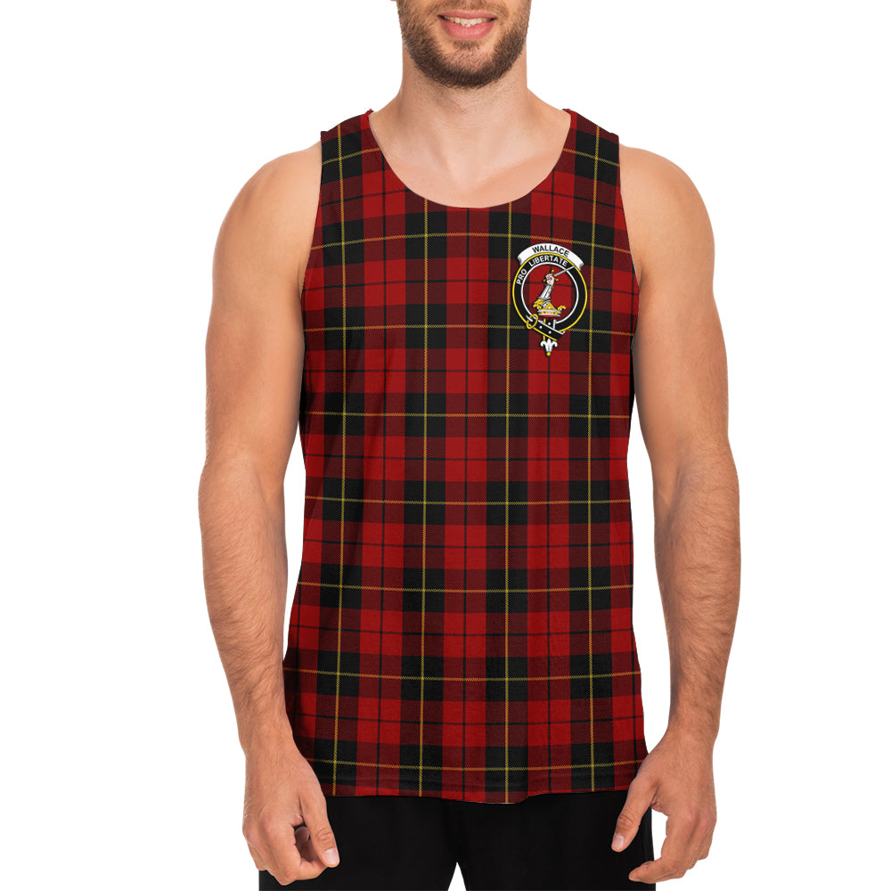Wallace Tartan Mens Tank Top with Family Crest - Tartan Vibes Clothing