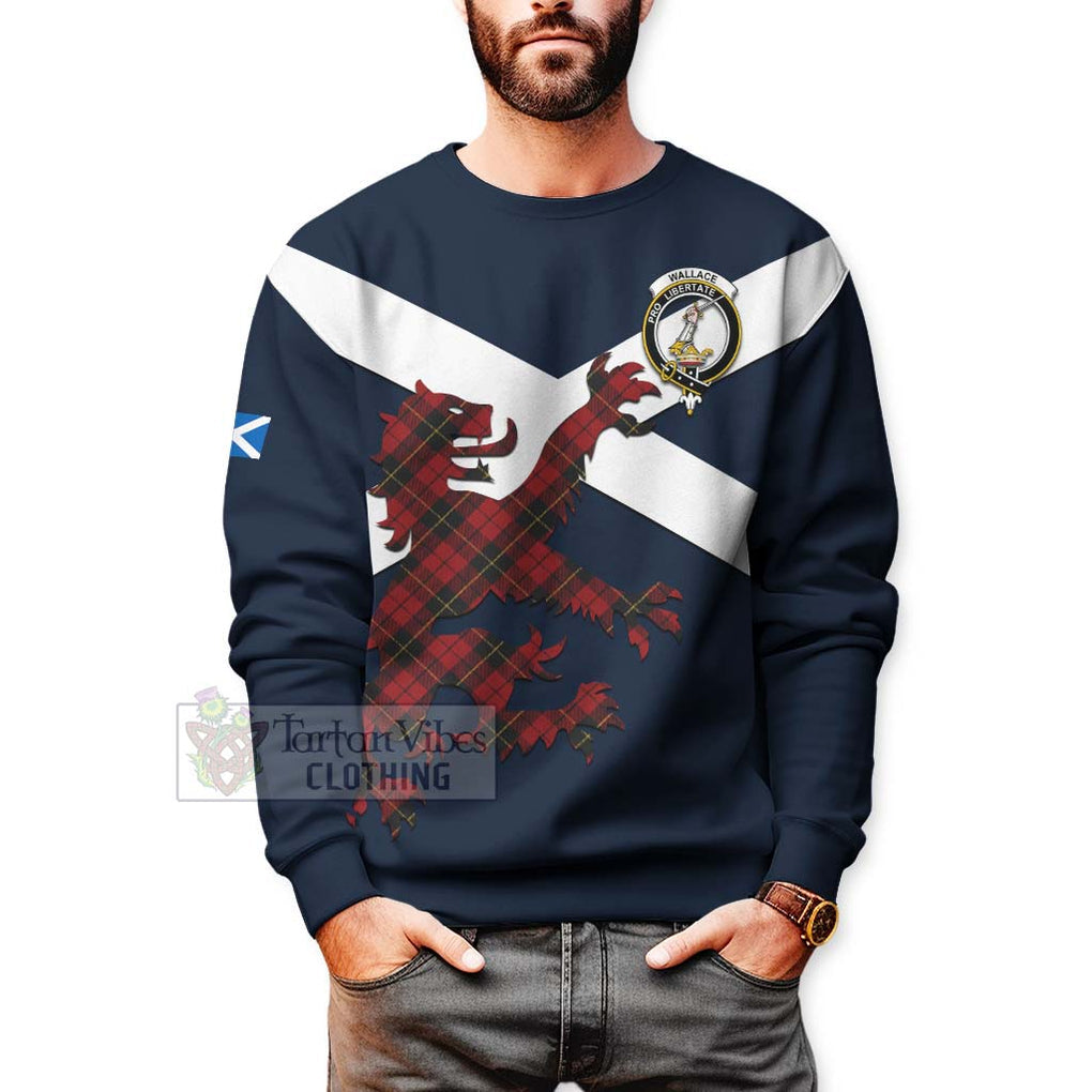 Wallace Tartan Lion Rampant Sweatshirt Proudly Display Your Heritage with Alba Gu Brath and Clan Name - Tartan Vibes Clothing